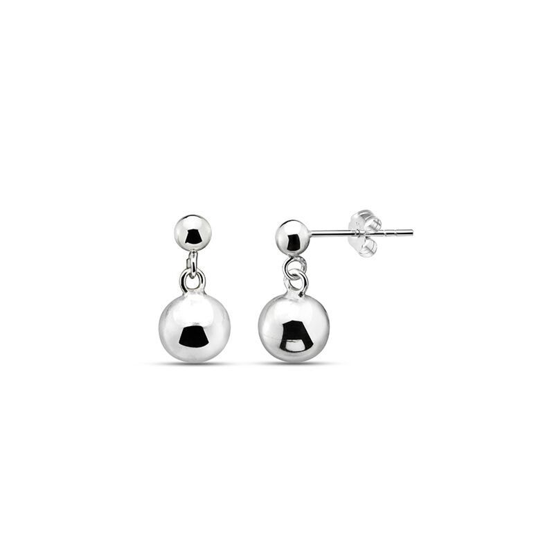 Wholesale Silver Dangling Round Ball Plain Stud Earrings | Safasilver