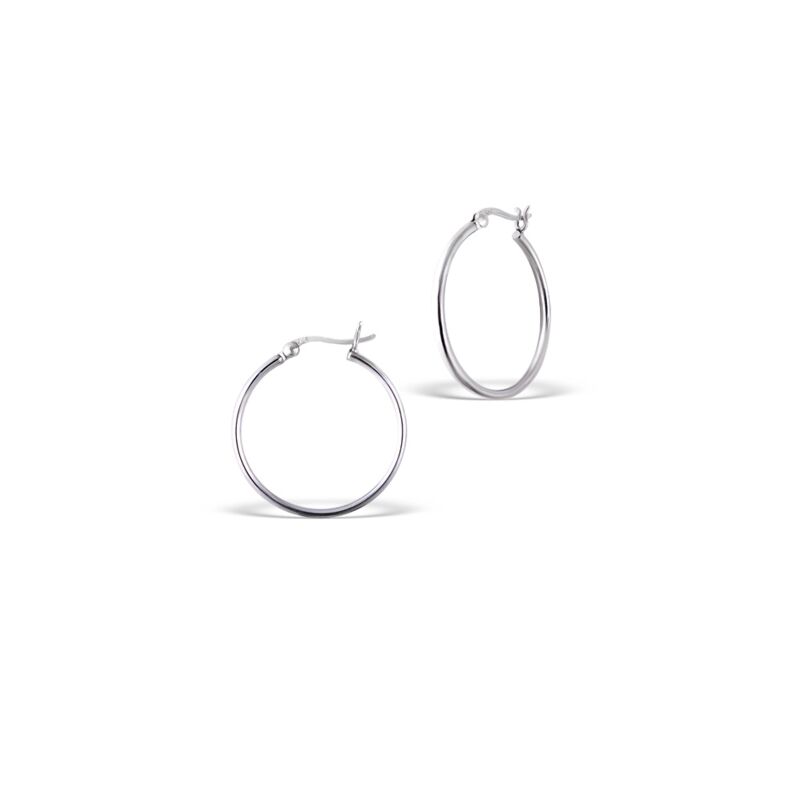 Wholesale Silver 30mm French Lock Bali Hoop Earrings