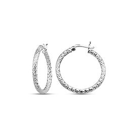 30m X 30m Diamond cut hoop earrings silver | Safasilver