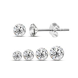 Wholesale 925 Silver Crystal white Birthstone Stud Earrings | Safasilver
